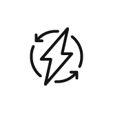 Icon lightning bolt in circle