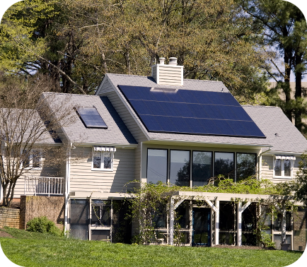 A home with solar panels