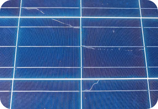 Damaged solar panels 