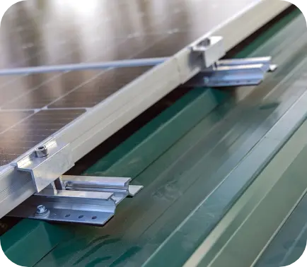 Solar panel mounting closeup 