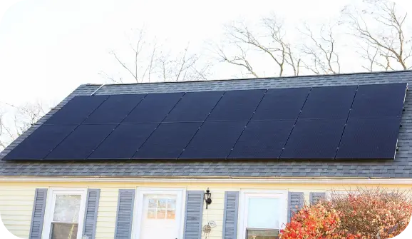 Solar panels on roof