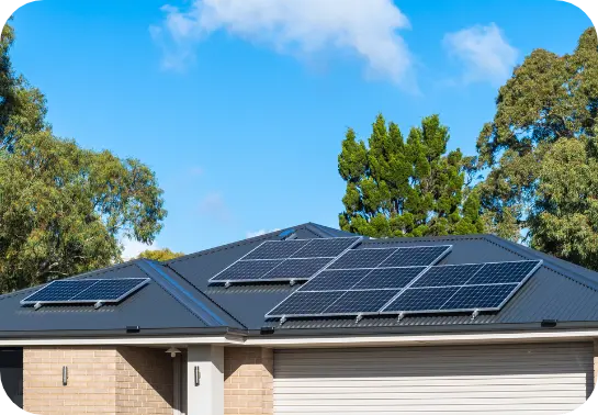 Solar panels on roof 