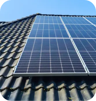 Solar panels on a tiled roof