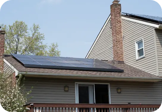 Roof with solar panels 